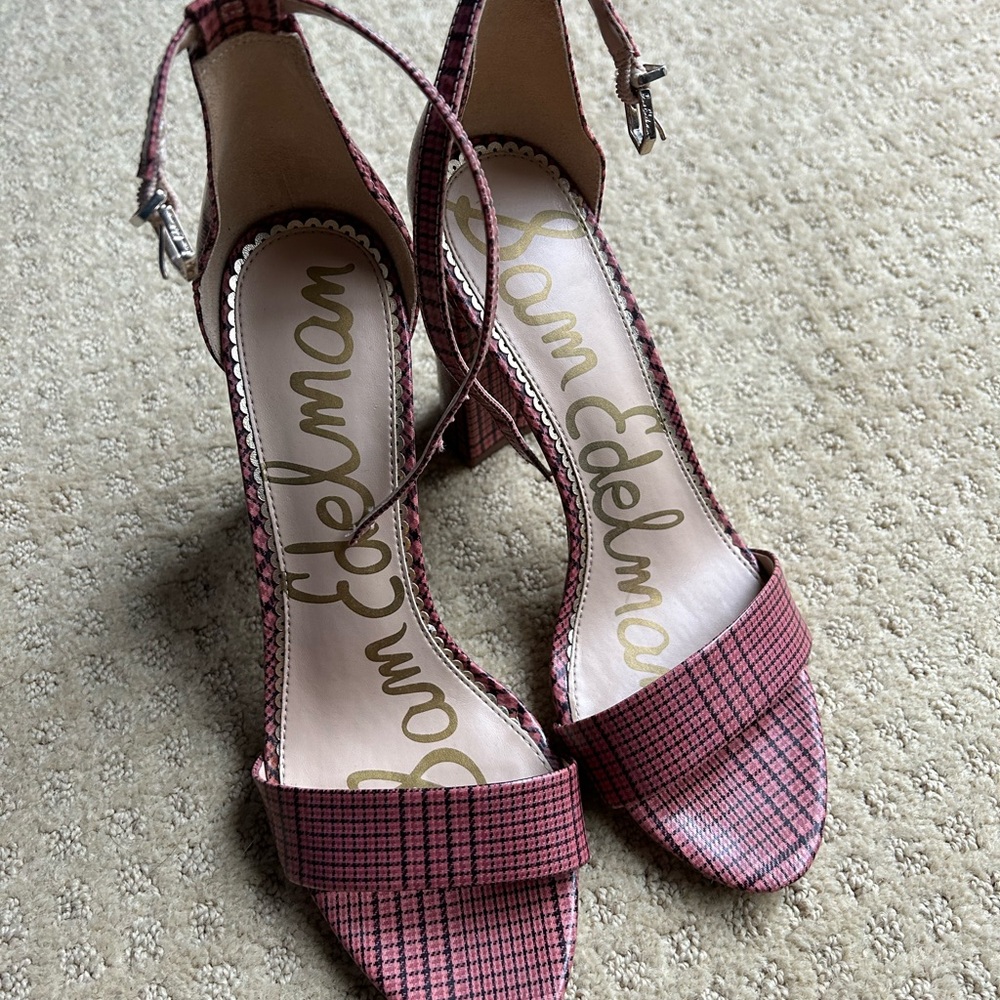 Sam Edelman Pink Plaid Women's Heels